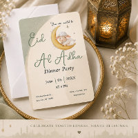 Eid  Al Adha Dusty Green Sheep  Card invitation