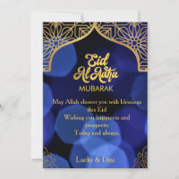 Eid Al Adha Golden Mandala Flat Holiday Card