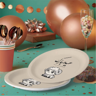 Eid al-Adha Mubarak Arabic Calligraphy Paper Plates