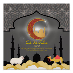 Eid al Adha Mubarak 🌙✨ Celebration of Sacrifice & Poster
