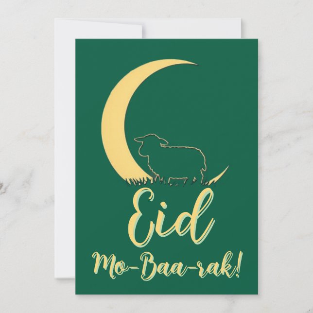 Eid Al Adha Mubarak Elegant Sheep Greeting Card  (Front)