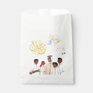 Eid Al-Adha Mubarak Family Celebration Round Stick Favor Bag