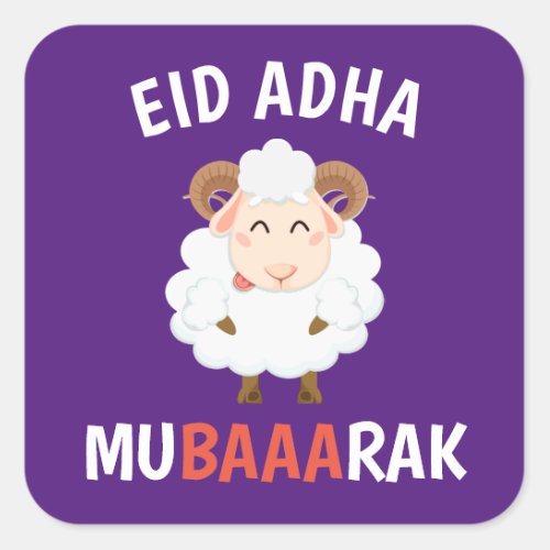 Eid Al Adha Mubarak For Muslim Square Sticker