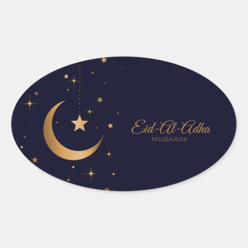 Eid_Al_Adha Mubarak Oval Sticker