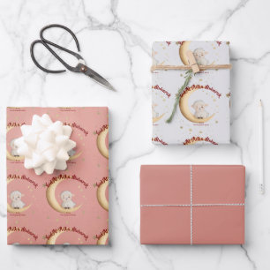Eid Al-Adha Mubarak Pink Wrapping Paper Sheets