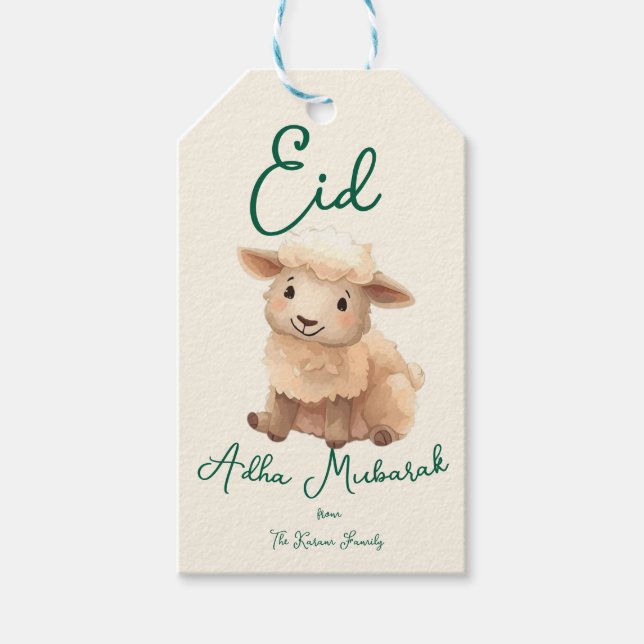 Eid Al Adha Personalized Eid Mubarak Muslim Gift  Tags (Front)