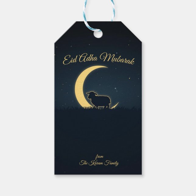 Eid Al Adha Personalized Eid Mubarak Muslim Gift  Tags (Front)