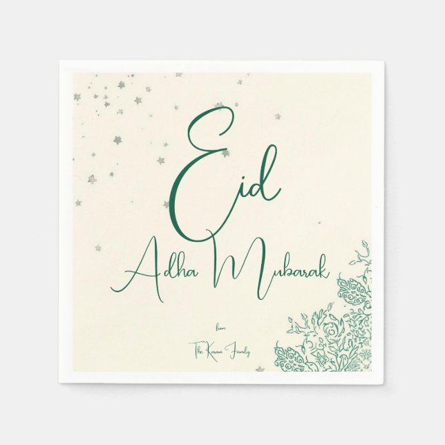 Eid  Al Adha Sage Green Dinner  Napkins (Front)