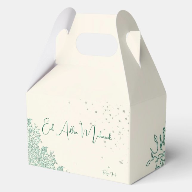 Eid  Al Adha Sage Green Kids Treat Favor Boxes (Front)