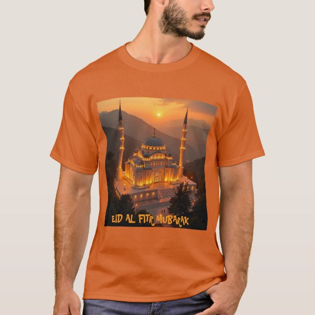 Eid Al Fitr Festive Gold Art Tshirt For Men (Front)