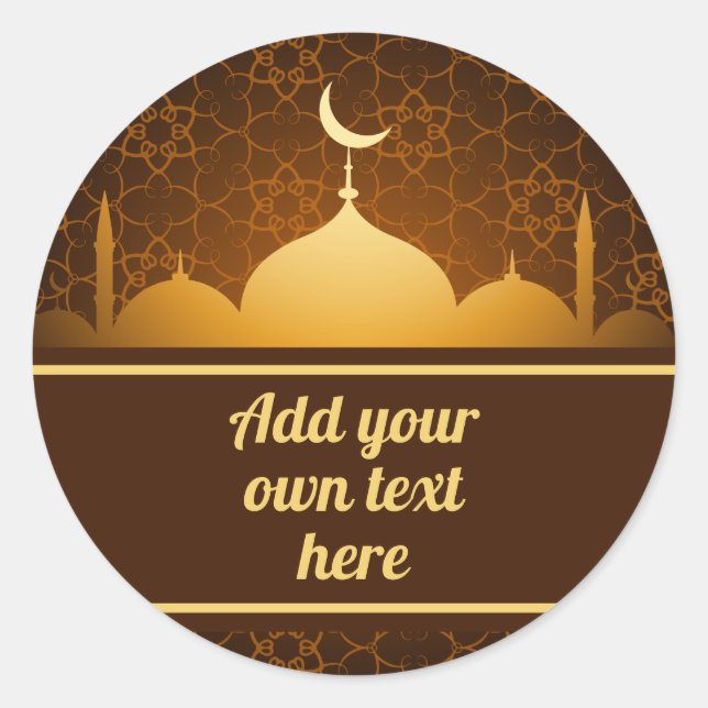 Eid Al fitr gold Label Personalised (Front)