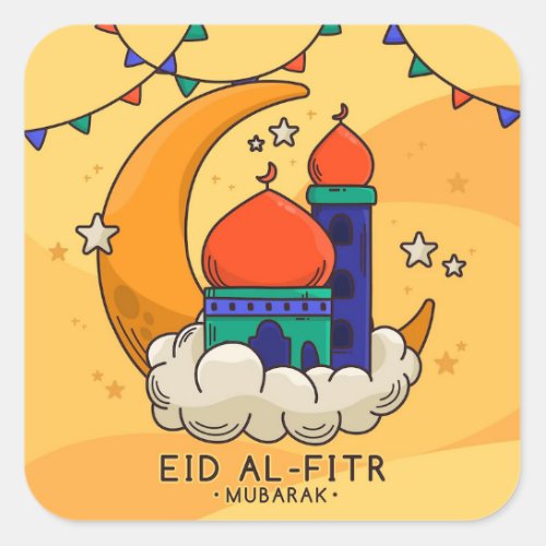 Eid Al_Fitr Greeting  Square Sticker