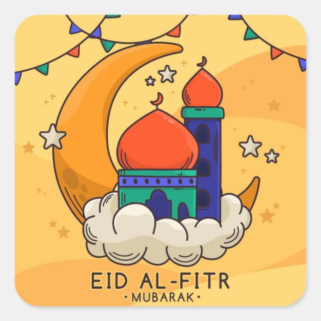 Eid Al-Fitr Greeting  Square Sticker (Front)