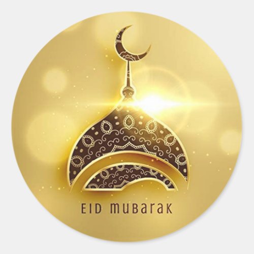 Eid Al_Fitr Greeting Sticker Gold
