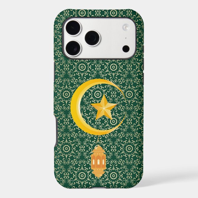 Eid al Fitr Mubarak Ramadan Kareem Moon Star iPhone Case (Back)