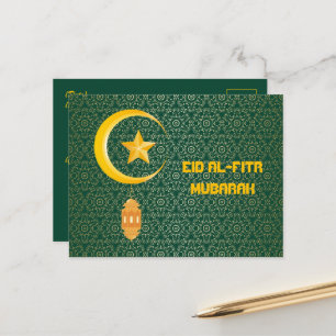 Eid al Fitr Mubarak Ramadan Kareem Moon Star Postcard