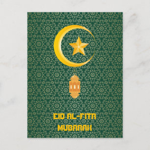 Eid al Fitr Mubarak Ramadan Kareem Moon Star Postcard