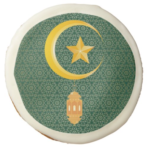Eid al Fitr Mubarak Ramadan Kareem Moon Star Sugar Cookie