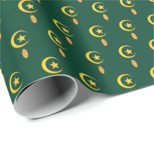 Eid al Fitr Mubarak Ramadan Kareem Moon Star Wrapping Paper