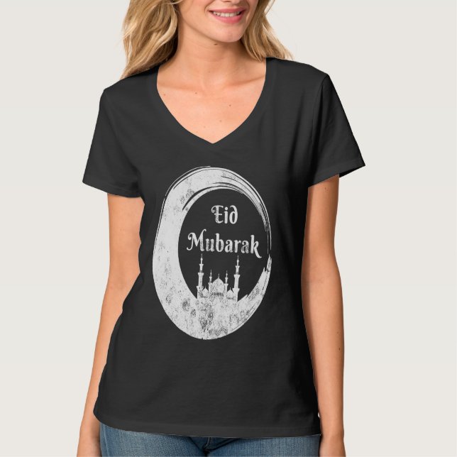 Eid Alfitr Mubarak Kareem Karim Celebration mosque T-Shirt (Front)