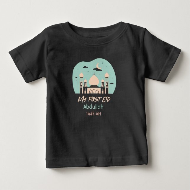 Eid baby My first Eid Personalize Baby T-Shirt (Front)