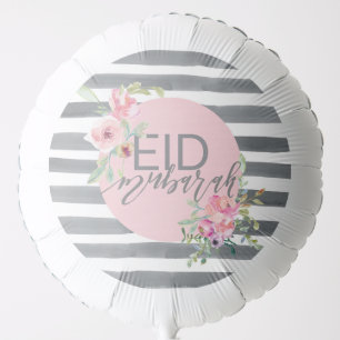 Eid Balloon pink and Grey Floral