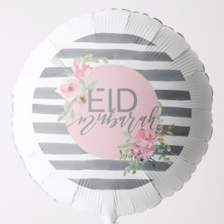Eid Balloon pink and Grey Floral