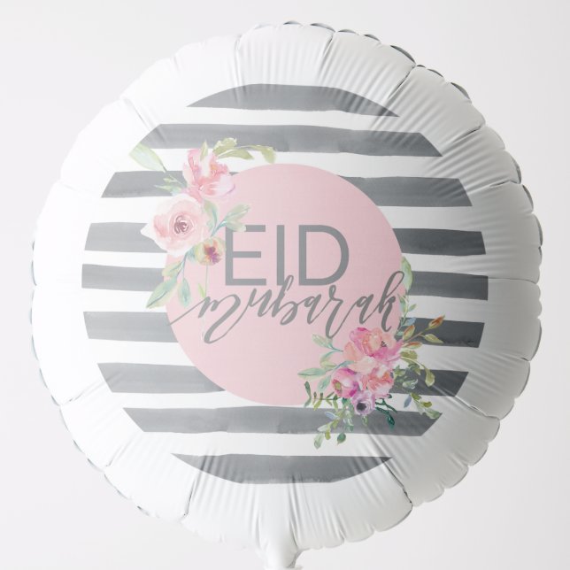 Eid Balloon pink and Grey Floral (Front)