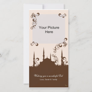 Eid Brown Pink Swirl Photo Cards