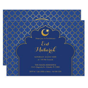 eid invitation invitations morrocan celebration pattern card