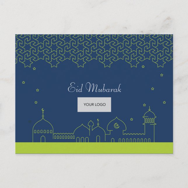 Eid Corporate Postcard - Blue & Green (Front)