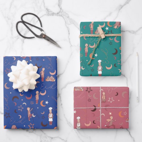 Eid Gift Wrapping Paper Sheets19 x 29 set of 3