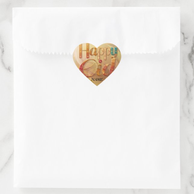 Eid greeting gift Personalized Heart Sticker (Bag)