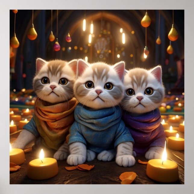 Eid Kittens & Candlelight Wishes Poster (Front)