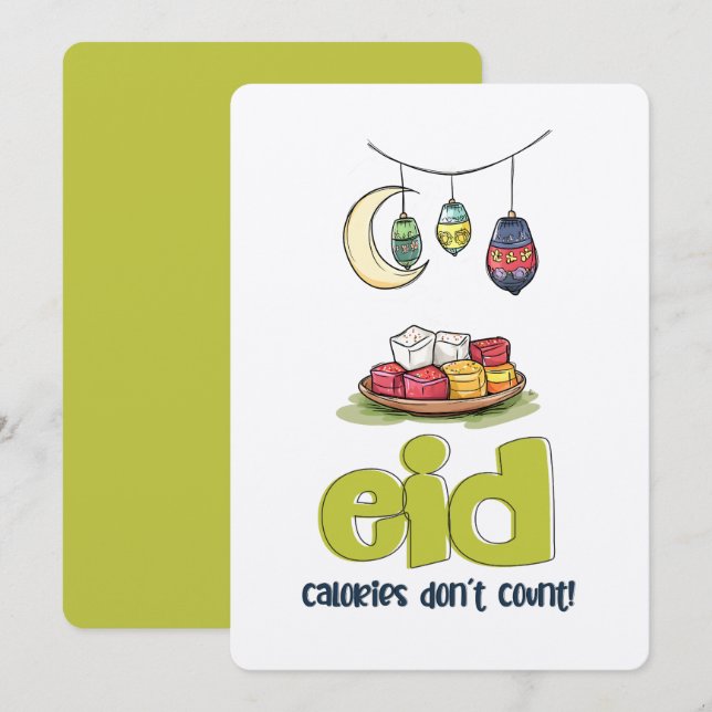 Eid Mamoul No Regrets | Calories Don’t Count! Invitation (Front/Back)