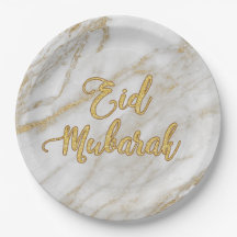 Eid Marble Gold 2 Plate 9"