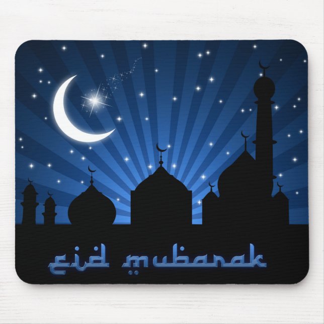 Eid Mosque Blue Night Mouse Pad (Front)