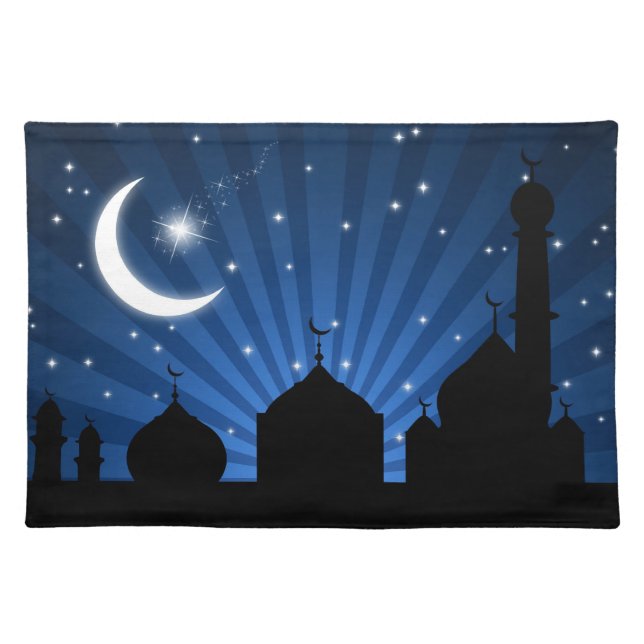 Eid Mosque Blue Night - Placemat (Front)