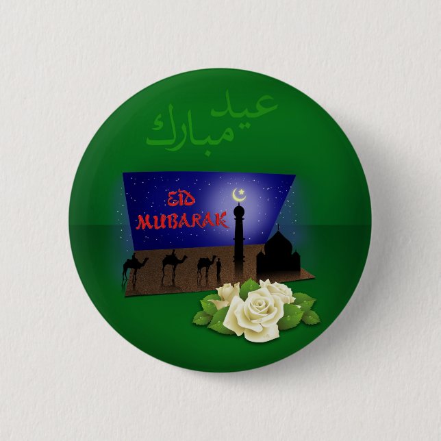 Eid Mubarak 3D Greeting - Button (Front)