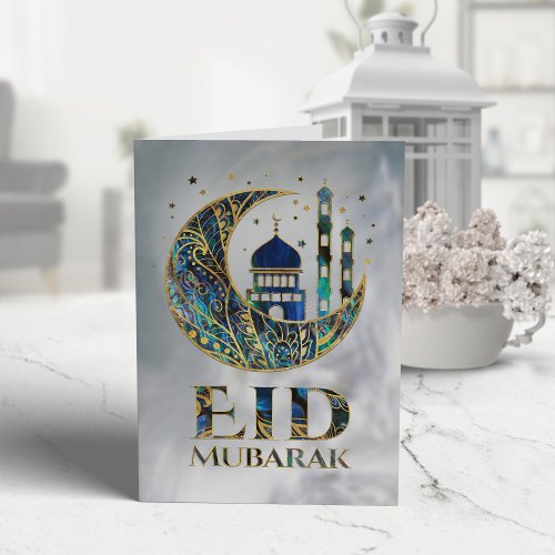 Eid Mubarak _ Abalone Shell Pearl and Gold Card