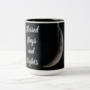 Eid Mubarak Blessed Days Crescent Moon Two-Tone Coffee Mug