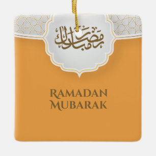 Eid Mubarak Card with Masjid Ceramic Ornament