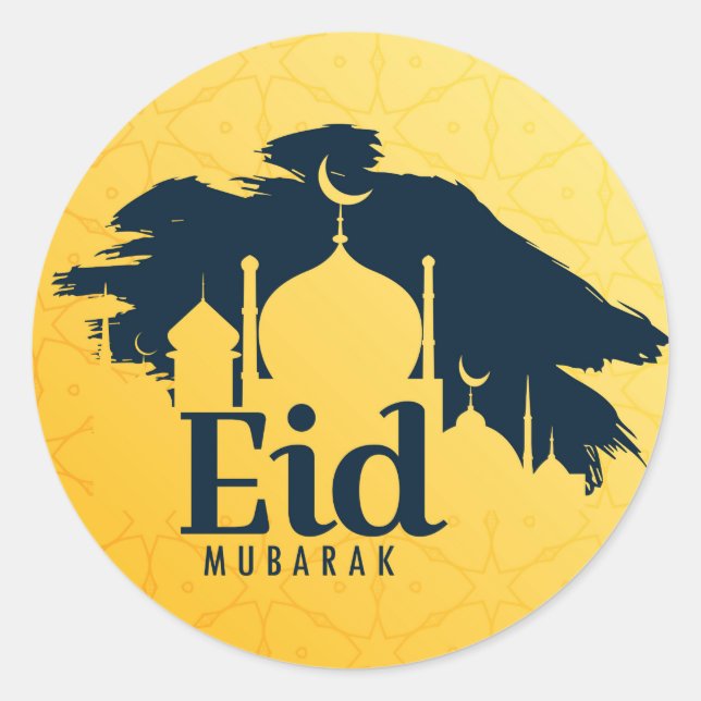 Eid Mubarak Classic Round Sticker (Front)