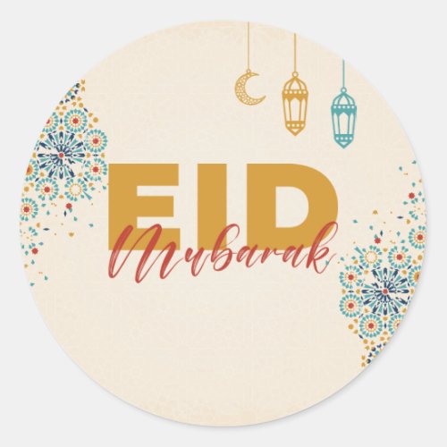 Eid mubarak  classic round sticker