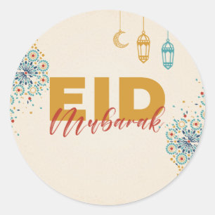 Eid mubarak classic round sticker