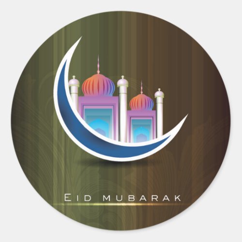 Eid mubarak classic round sticker