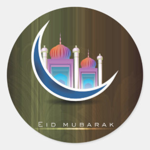 Eid mubarak classic round sticker
