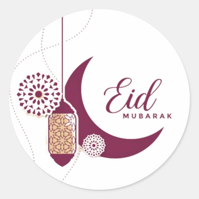Eid Mubarak  Classic Round Sticker (Front)