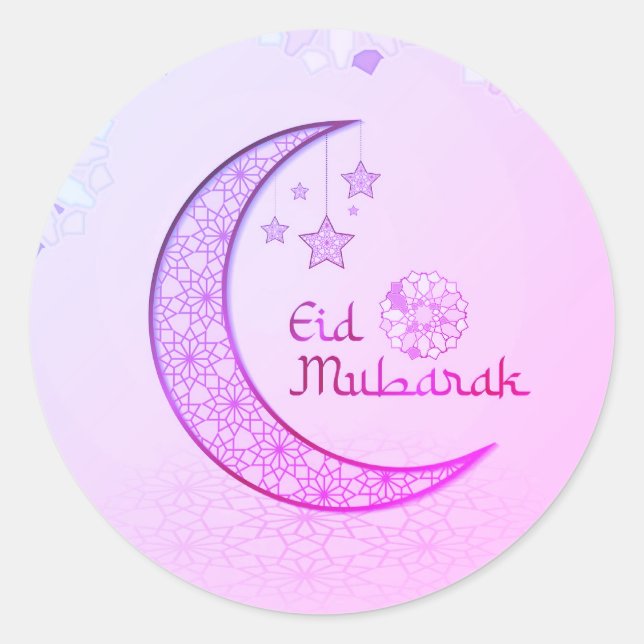 Eid Mubarak  Classic Round Sticker (Front)