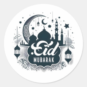 Eid Mubarak Classic Round Sticker